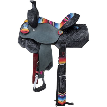 Silver Royal Yth Serape Print Barrel Saddle