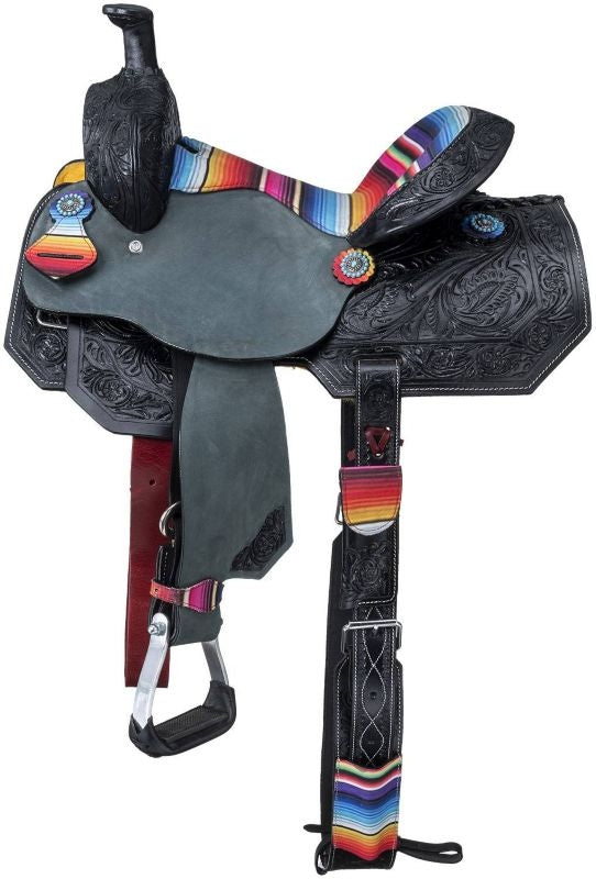 Silver Royal Yth Serape Print Barrel Saddle