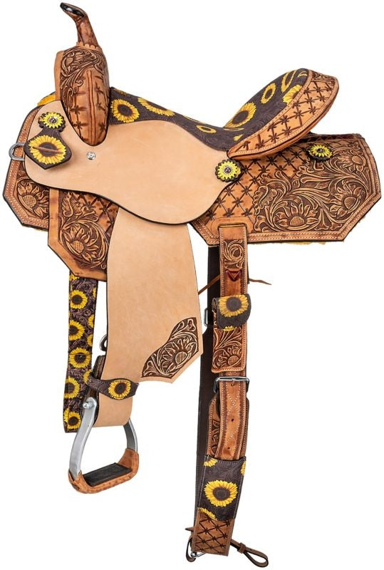 Silver Royal Youth Sunflower Barrel Saddle