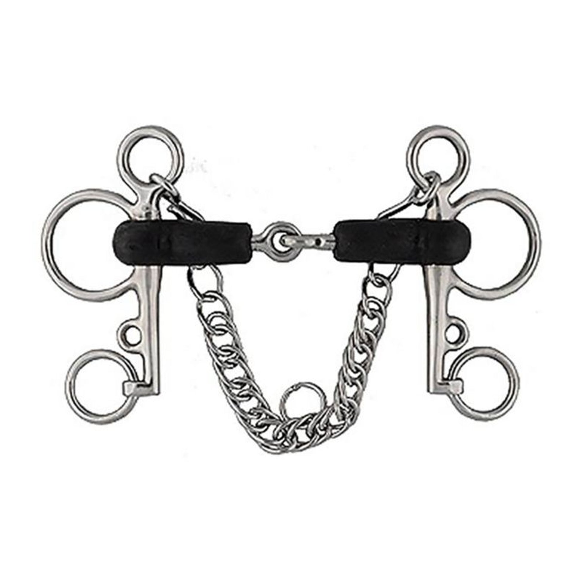 Jacks Rubber Mouth Pelham Bit 4-1/2" Stainless Ste