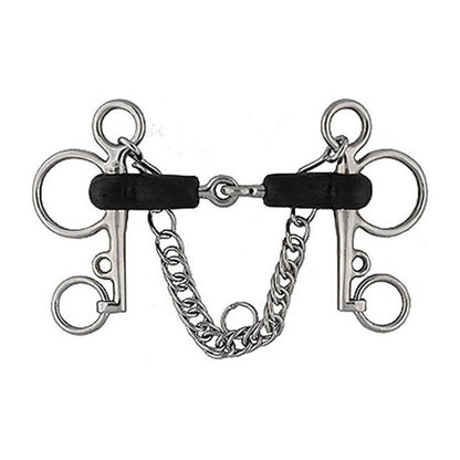 Jacks Rubber Mouth Pelham Bit 4-1/2" Stainless Ste