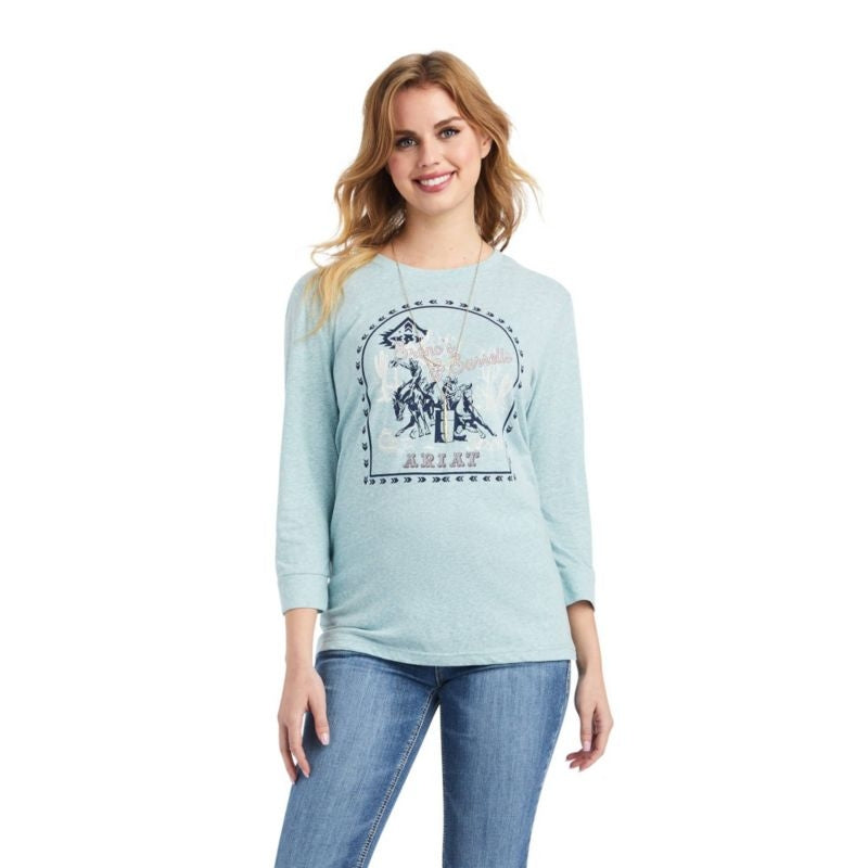 Ariat Ladies Broncs/Barrels Tee Shirt L Arctic