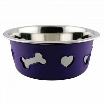 Weatherbeeta Non-Slip SS Silicone Bone Dog Bowl