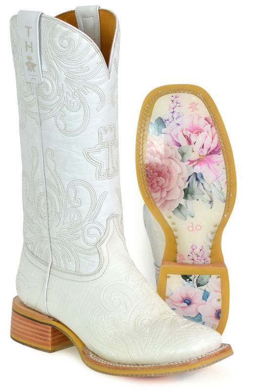 Tin Haul Ladies White Wedding Boots