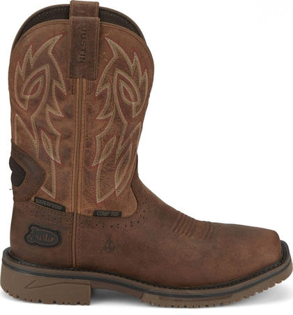 Justin Mens Wolfe 11" Waterproof Nano Comp Toe Boots