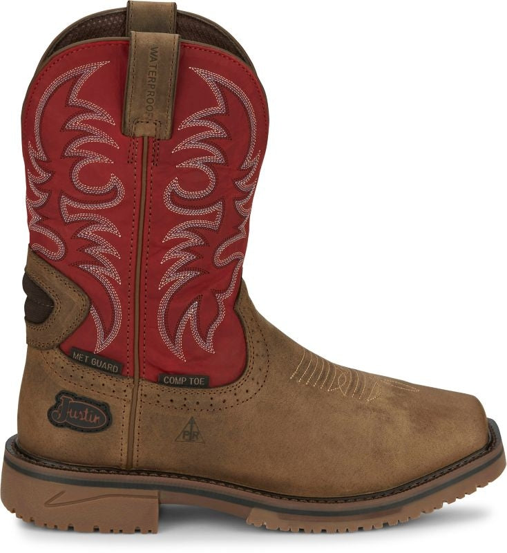 Justin Mens Wolfe 11" Waterproof Nano Comp Toe Boots