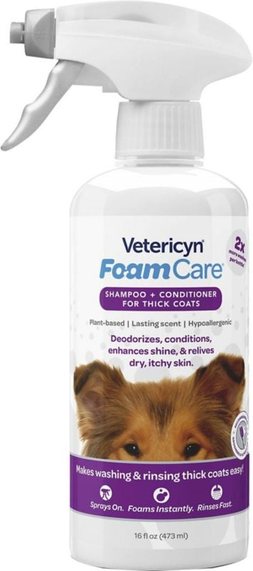 Vetericyn Foamcare Pet Shampoo Hi D 16 Oz.