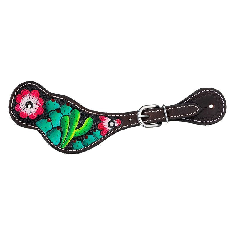 Tough 1 Cactus/Pink Flower Spur Straps Dark Oil
