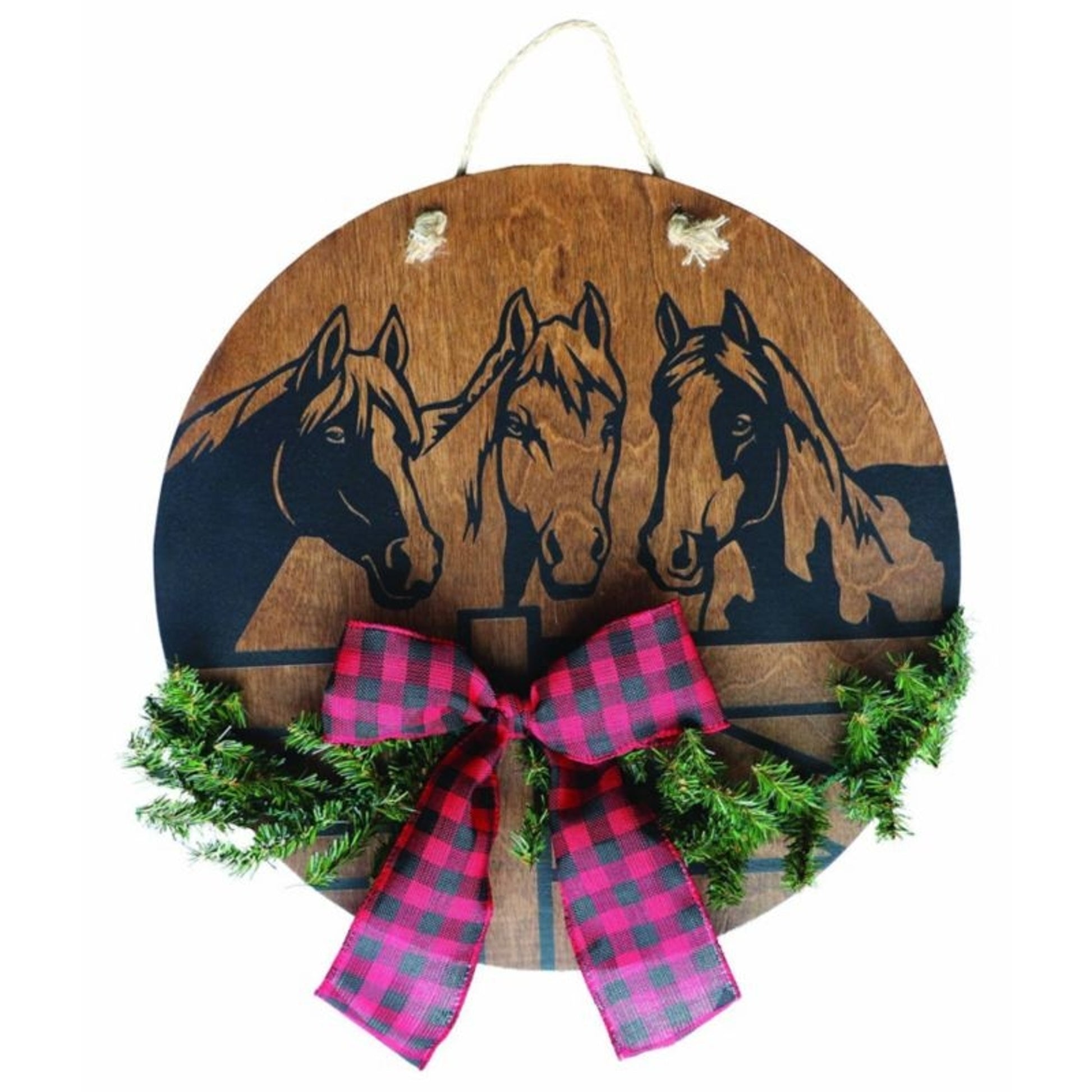 Kelley Holiday Horse Trio Door Hanger 15In