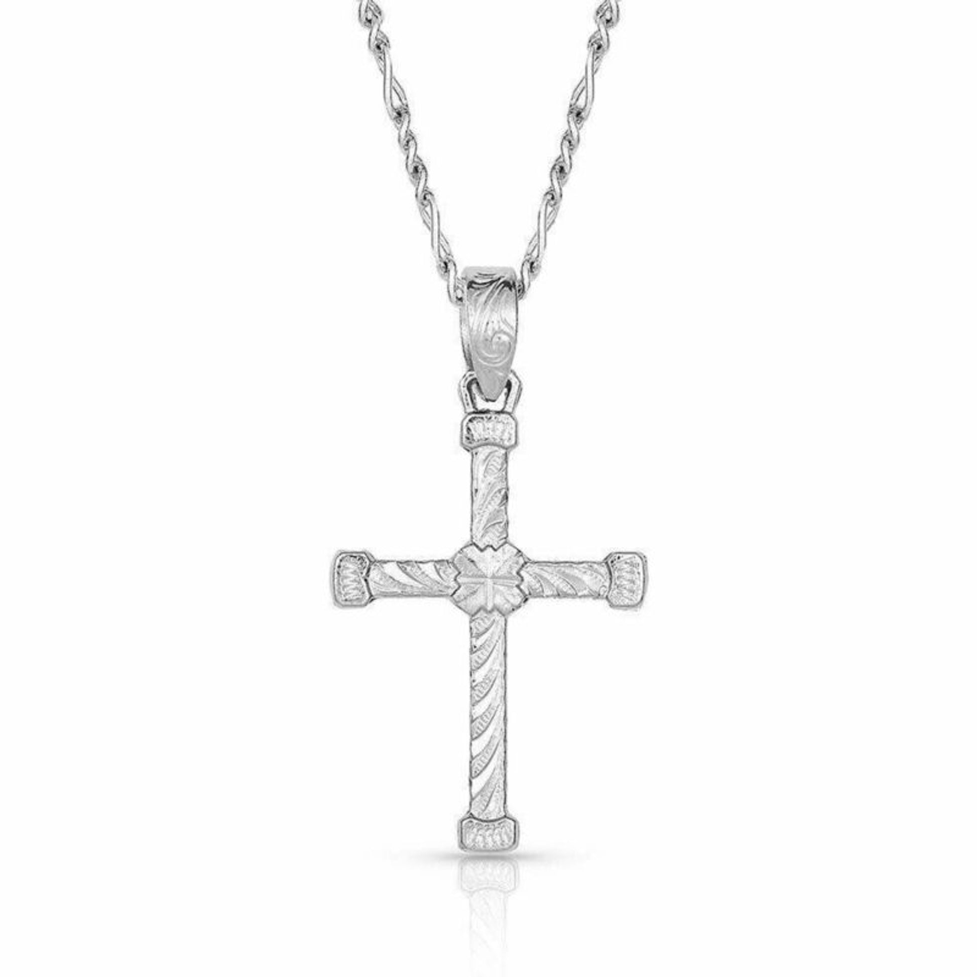 Montana Silversmiths Ornate Curled Cross Necklace