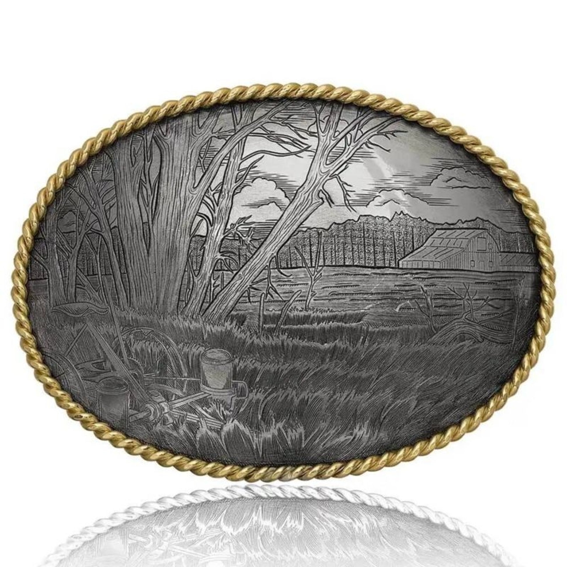 Montana Silversmiths Pastoral Scene Buckle