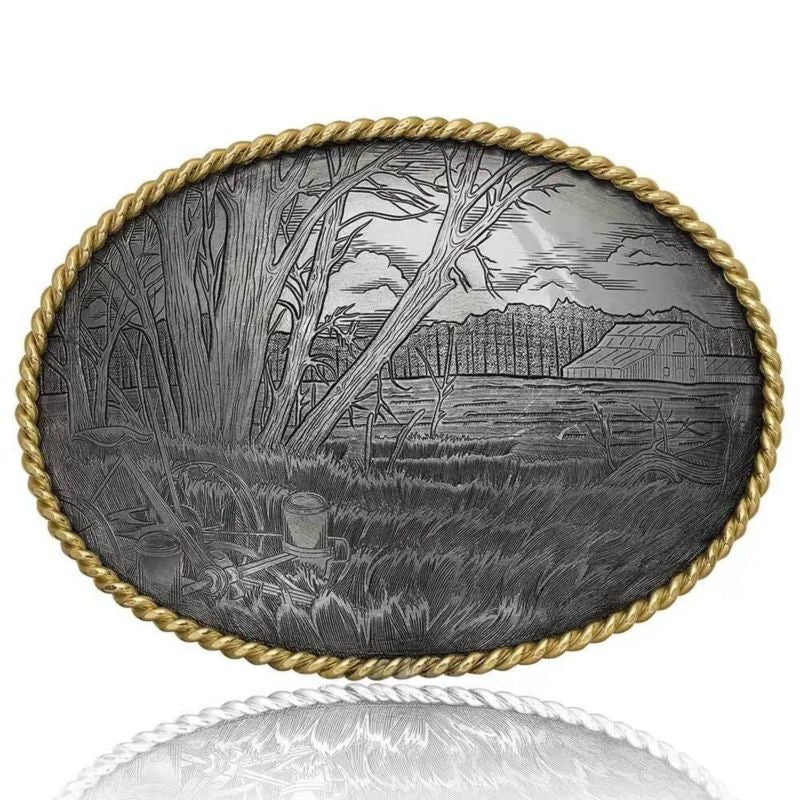 Montana Silversmiths Pastoral Scene Buckle