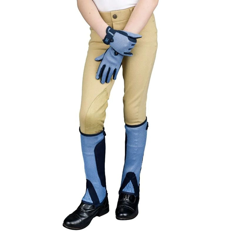 TuffRider Kids Dbl Up Air Mesh Half Chap/Glove Set