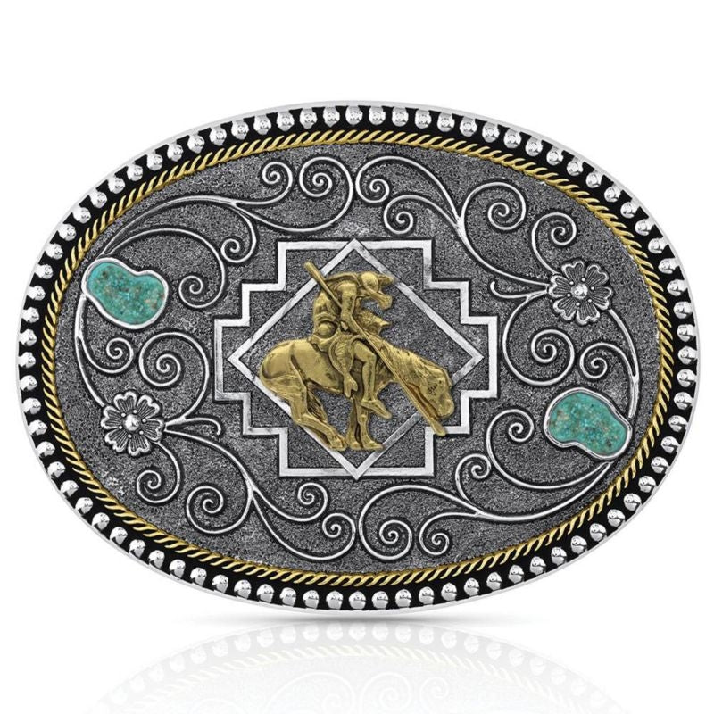 Montana Silversmiths Country Roads Turq Buckle