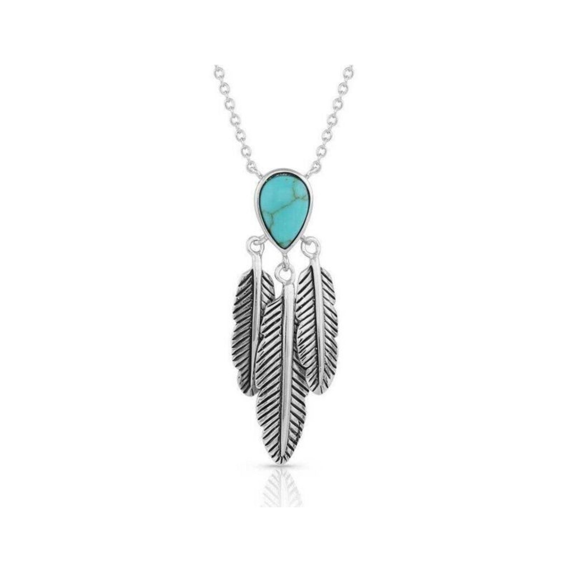 Montana Silversmiths Spirit Turq Feather Necklace