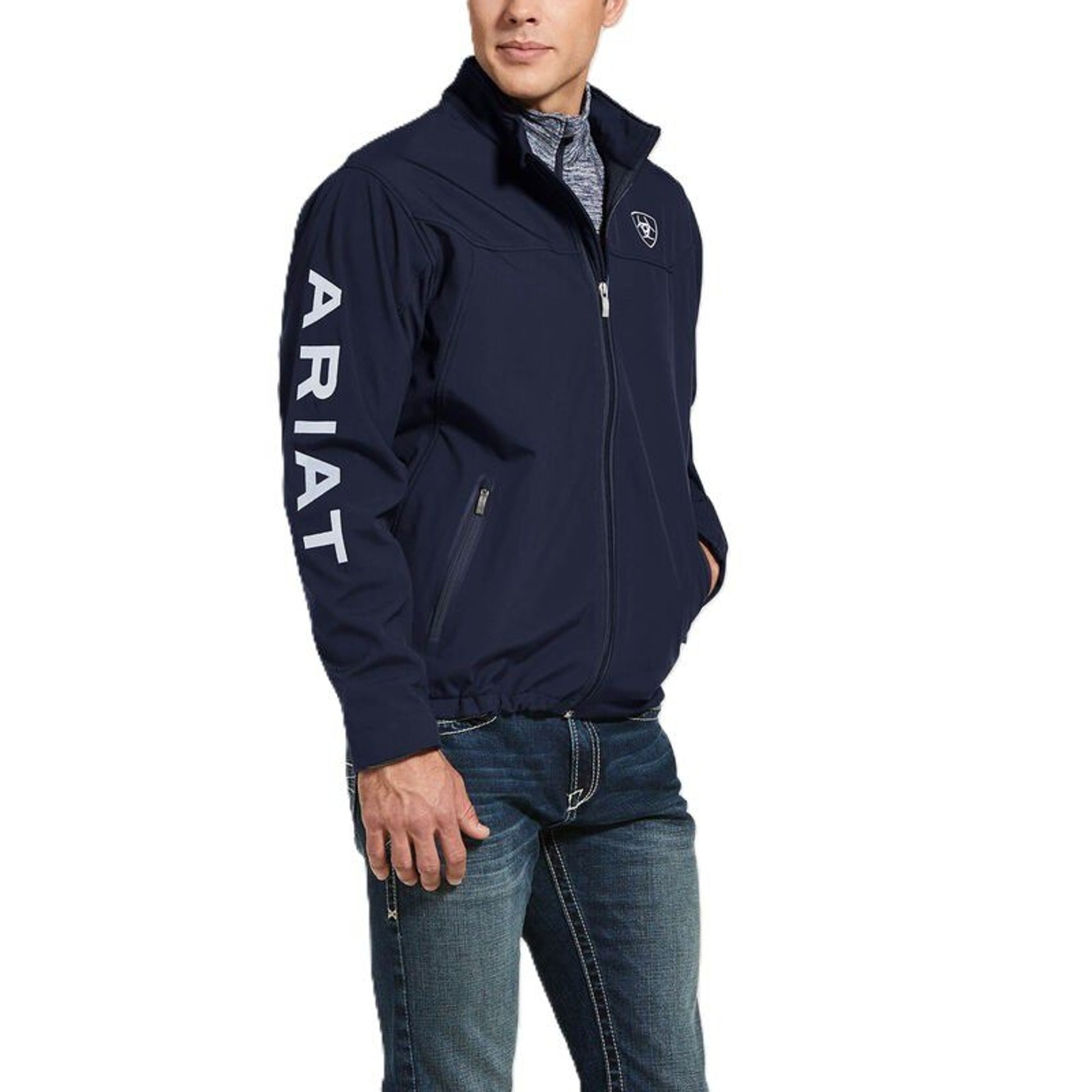 Mens New Team Softshell Jacket Navy