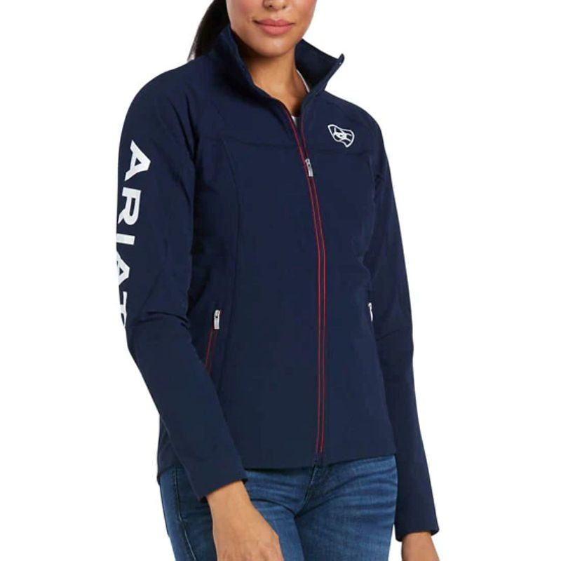 Womens Agile Softshell Jacket Navy/Red