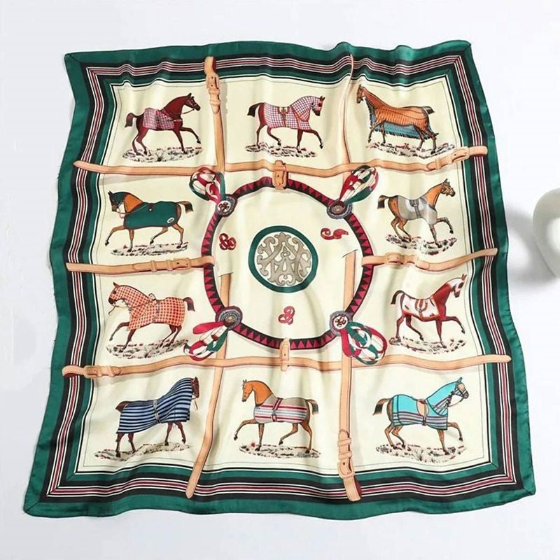 Awst Intl Horses In Blankets Medallion Scarf