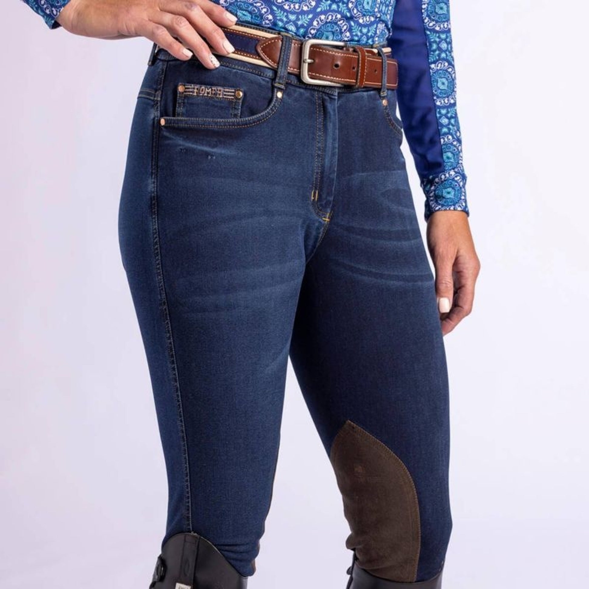 Romfh Ladies Bella Denim Euro Seat Knee Patch Bree