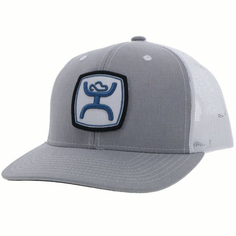 Hooey Zenith 6 Panel Trucker Hat with Logo Grey/White