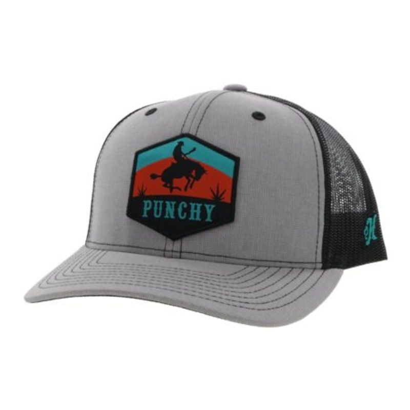 Hooey Punchy 6 Panel Trucker Hat Grey/Black