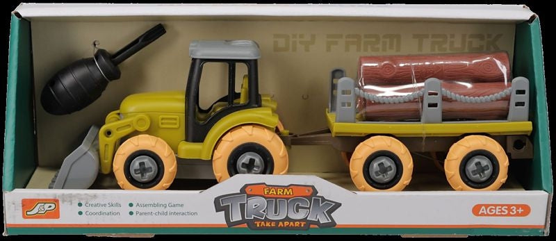 Toy Tractor and Wagon Set