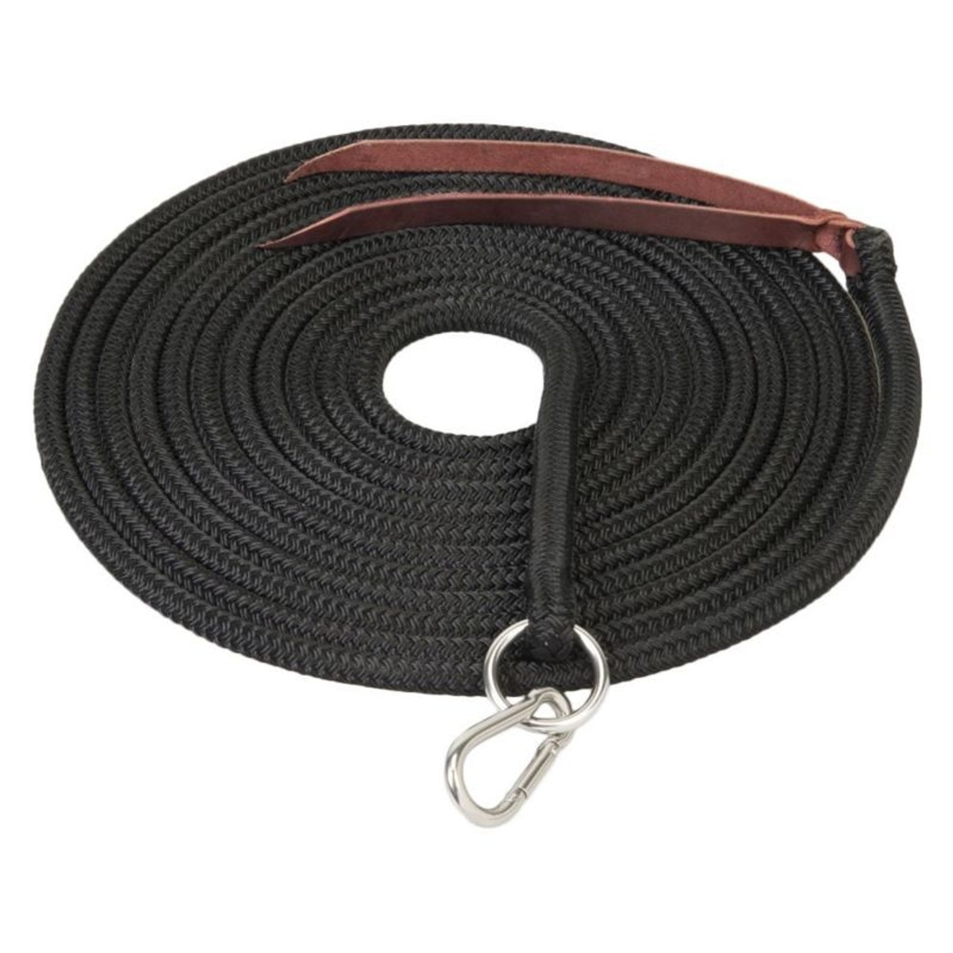 Weaver Silvertip Lunge Line/Ring/snap 3/8x22ft Bk