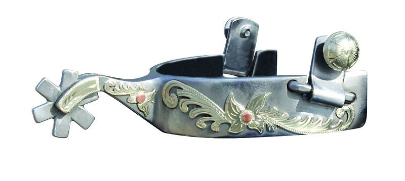 Professionals Choice Silver Spur 6 Pt Rowel Brn