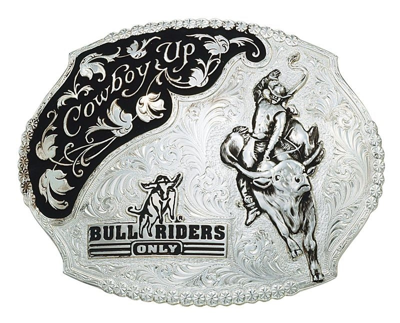 Montana Cowboy Up Bull Riders Only Belt Buckle