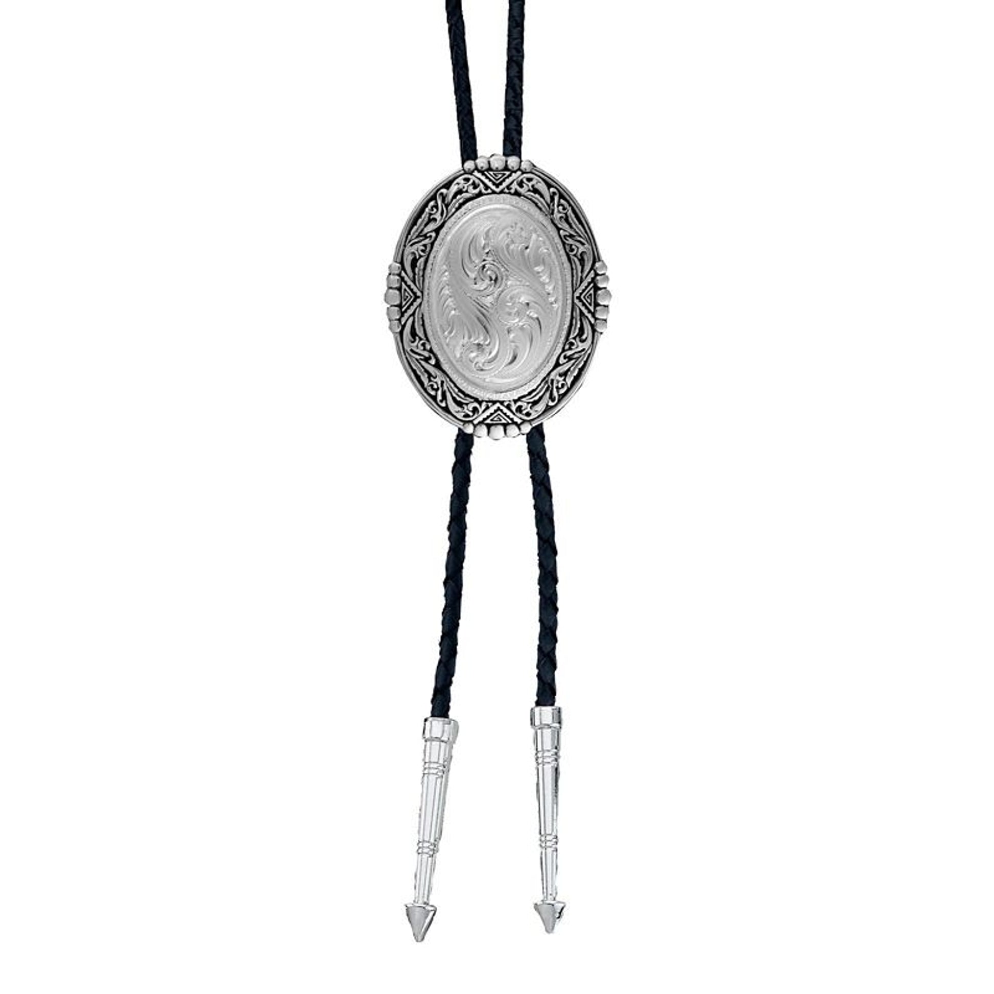 Southwest Ranchers Bolo Tie In Antiqued Silver Br
