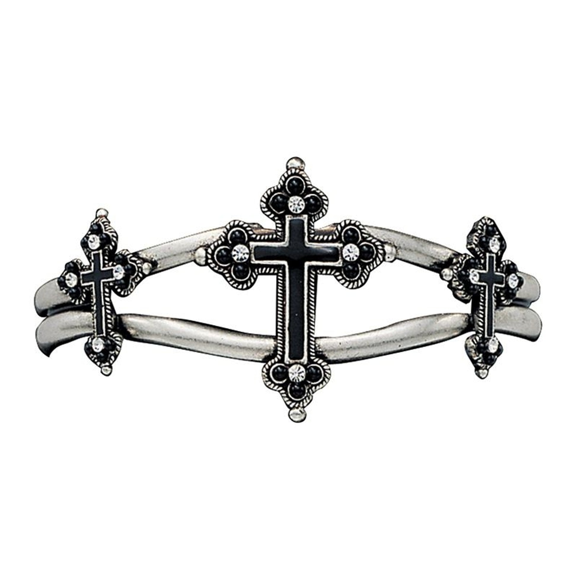 Montana Antiqued Trefoil Cross Cuff Bracelet