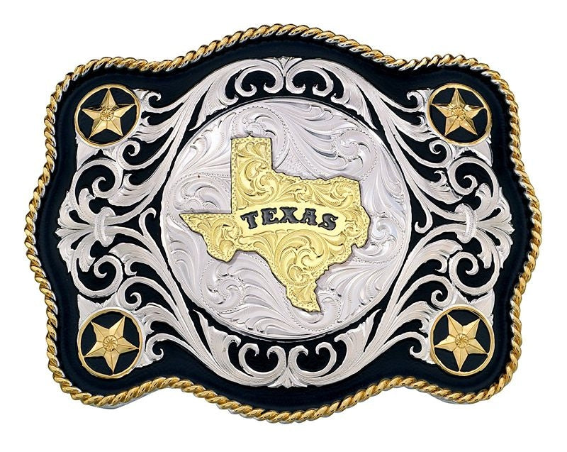Sheridanstyle Western Belt Buckle Texas State Brn