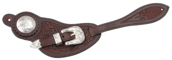 Royal King Floral Spur Strap Silver Buckle Set Brn