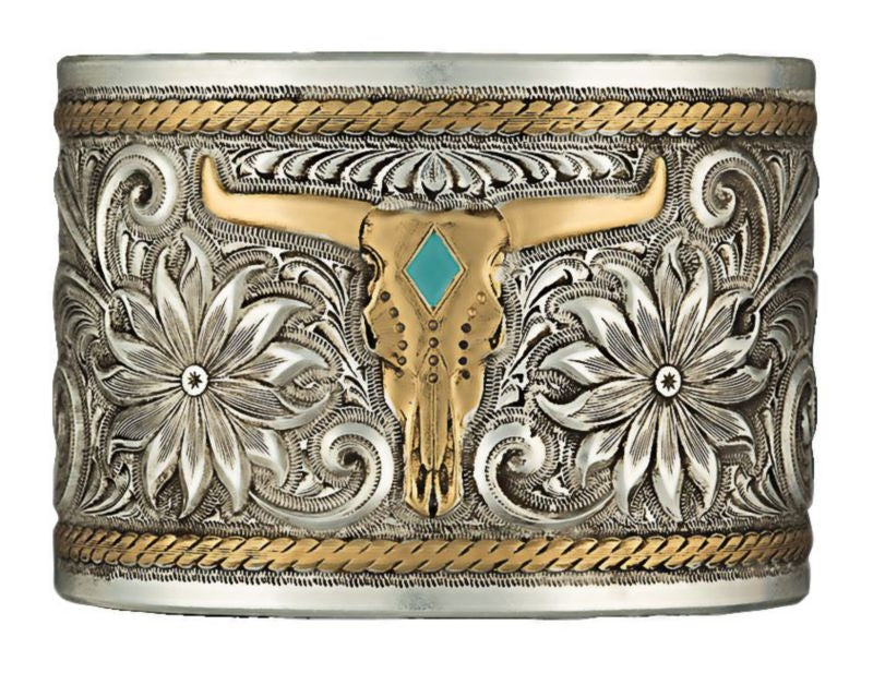 Montana Heirloom Gld Lhorn Garden Cuff Bracelet