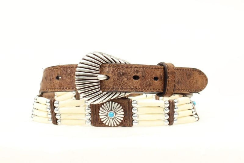 Nocona Bead Southwest Belt with Buckle LG Brown
