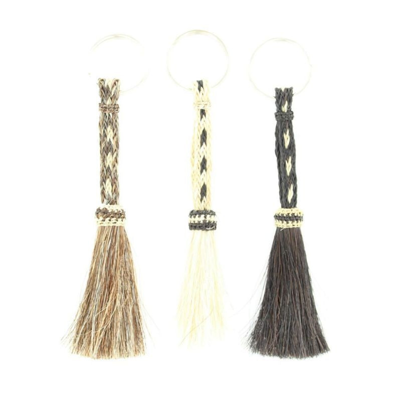 M And F Western Horsehair Key RingBk/Wh