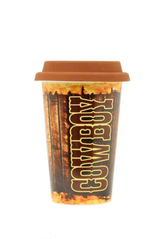 Western Moments Cowboy Ceramic Coffee Mug/LidBrn
