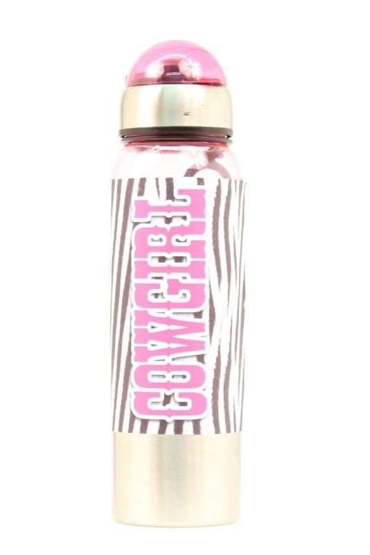 Western Moments Cowgirl Water BottleZebra Pink