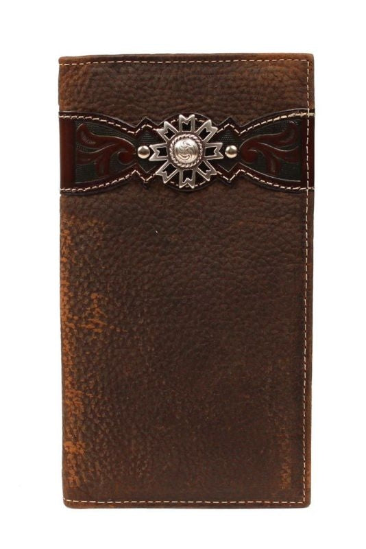 Ariat Mens Rodeo Wallet with Overlay And ConchoBrown