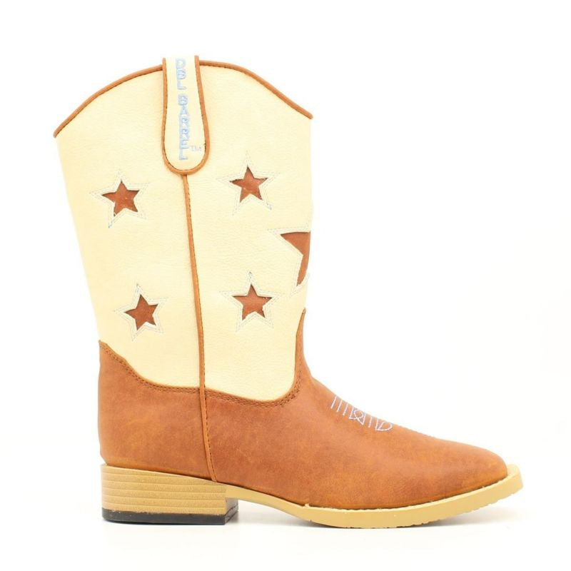 Dbl Barrel Kids Lone Star Boot 1 Brn/Wht