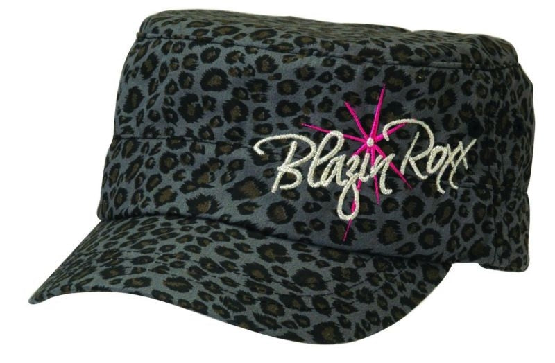 Blazin Roxx Cheetah Print Military Cap Black