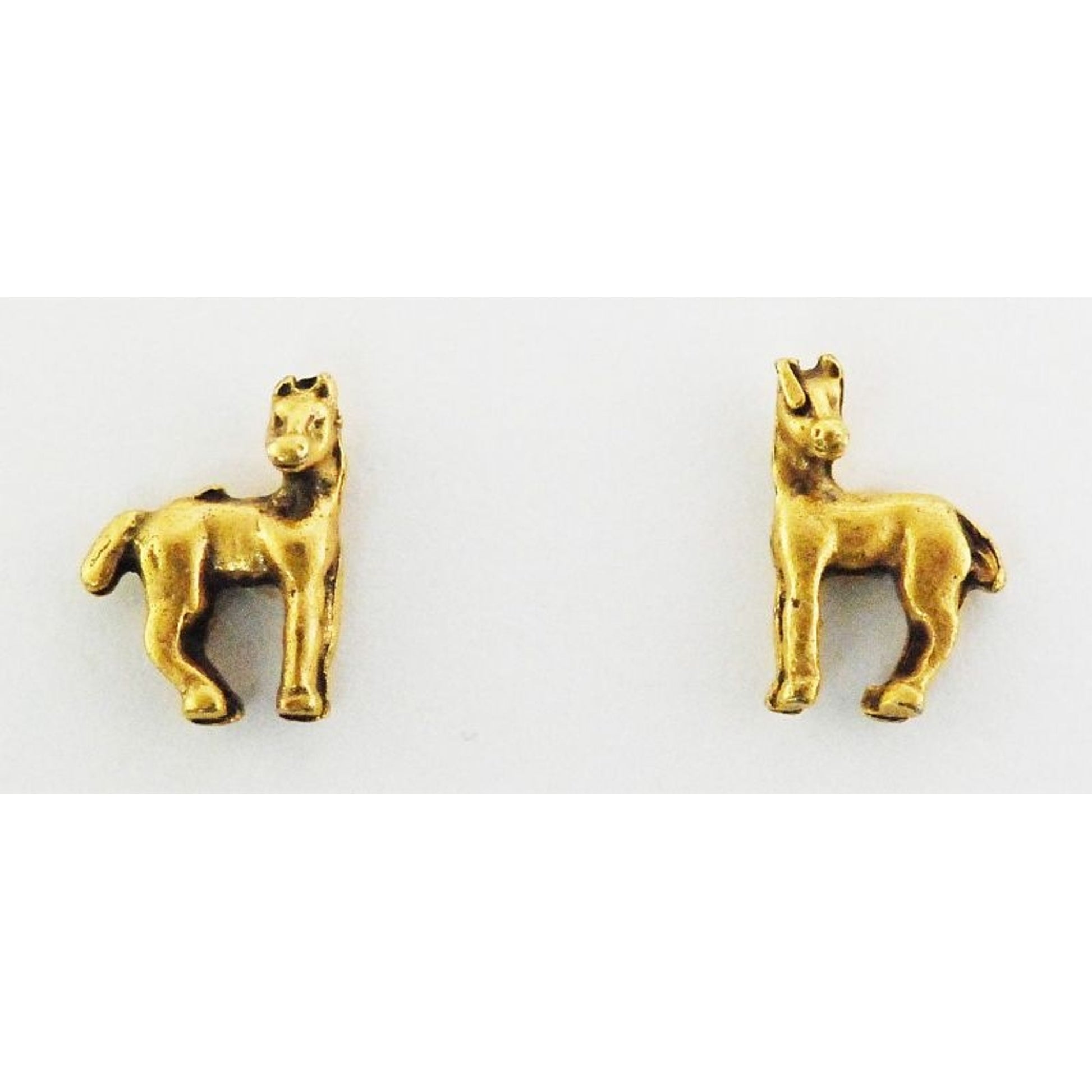 Finishing Touch Horse With Head Turned Earrings Gold
