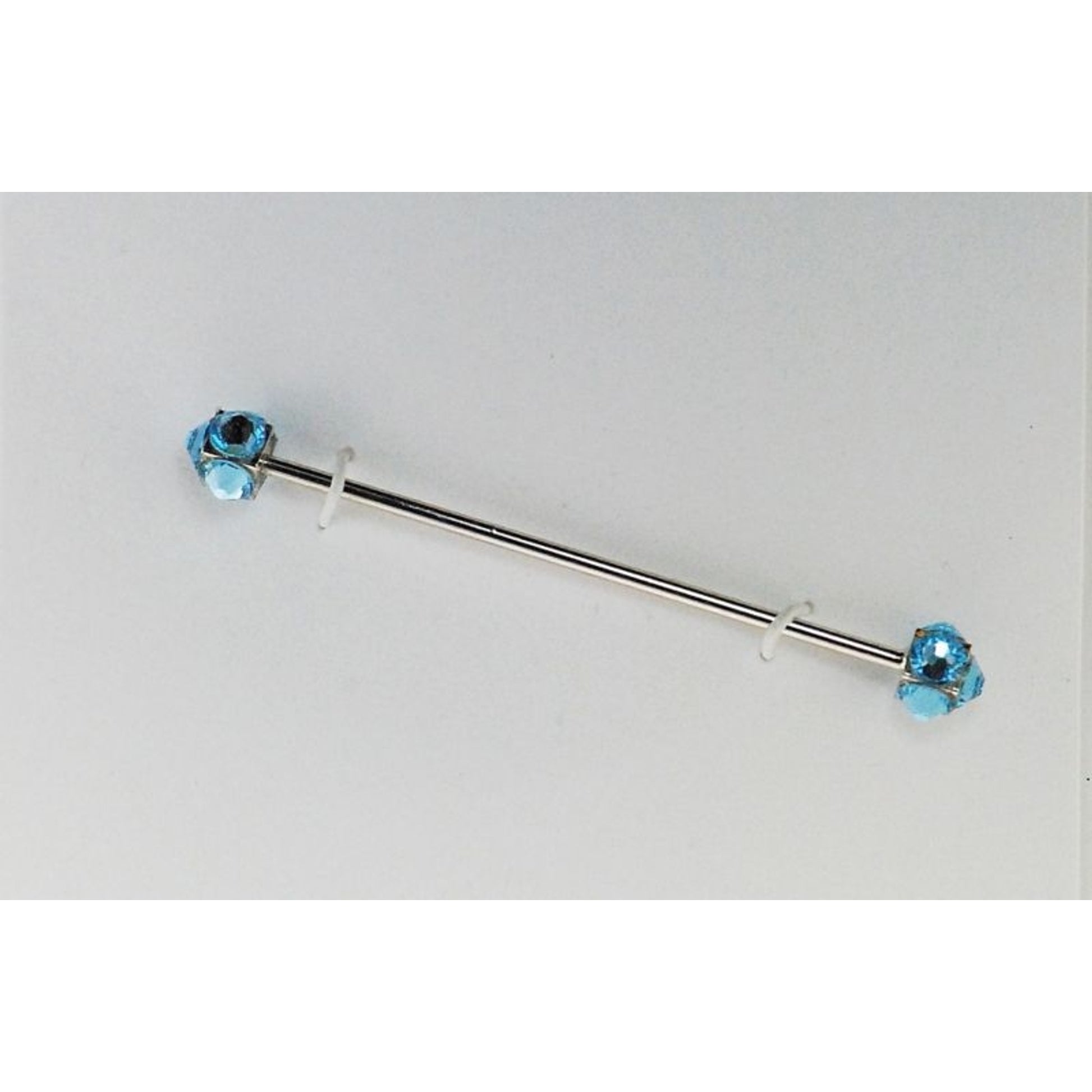 Finishing Touch Crystal Collar Bar Aqua/Rhodium