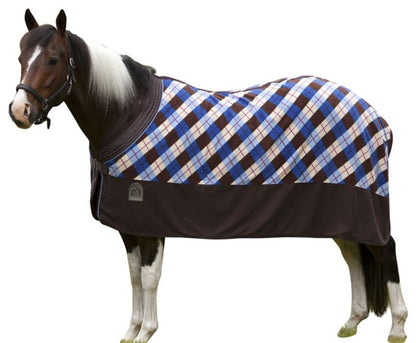 EOUS Patterned Fleece Horse Cooler 69 Blu/Brn