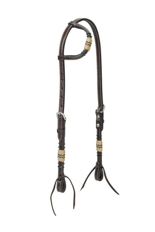 Turq CrossRawhide Accent Sliding Ear Headstall Br