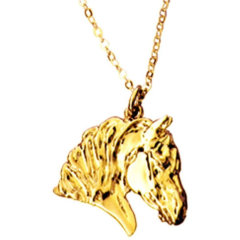 Beverly Zimmer Draft Horse Head Pendant GoldPlate