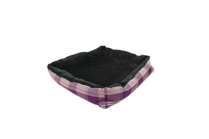 Kensington Black Ice Plaid Bolster Dog Bed
