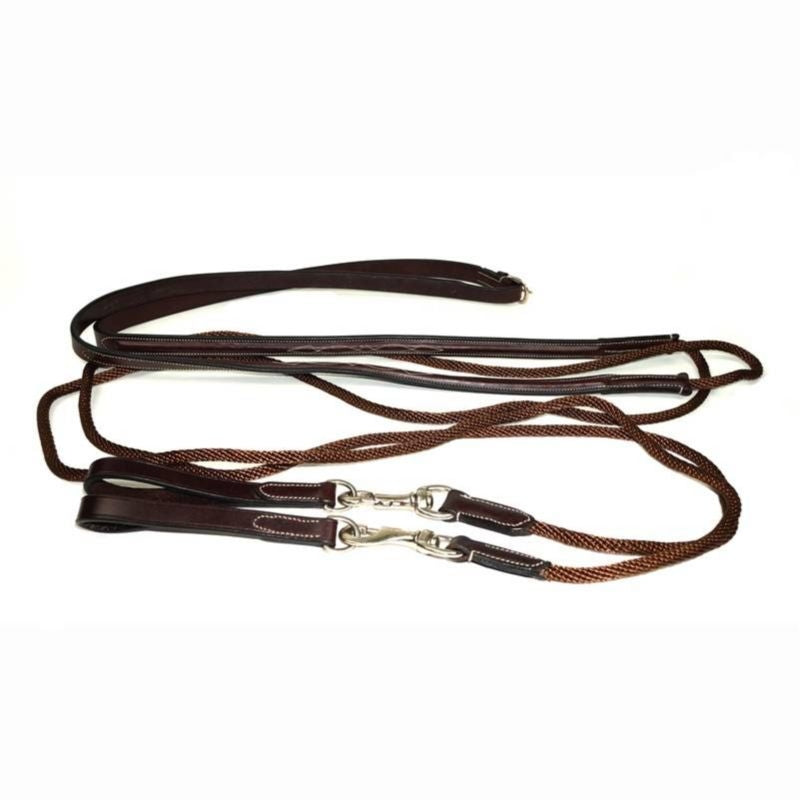 Nunn Finer Bella Donna DrawReins wRope Leather Hav