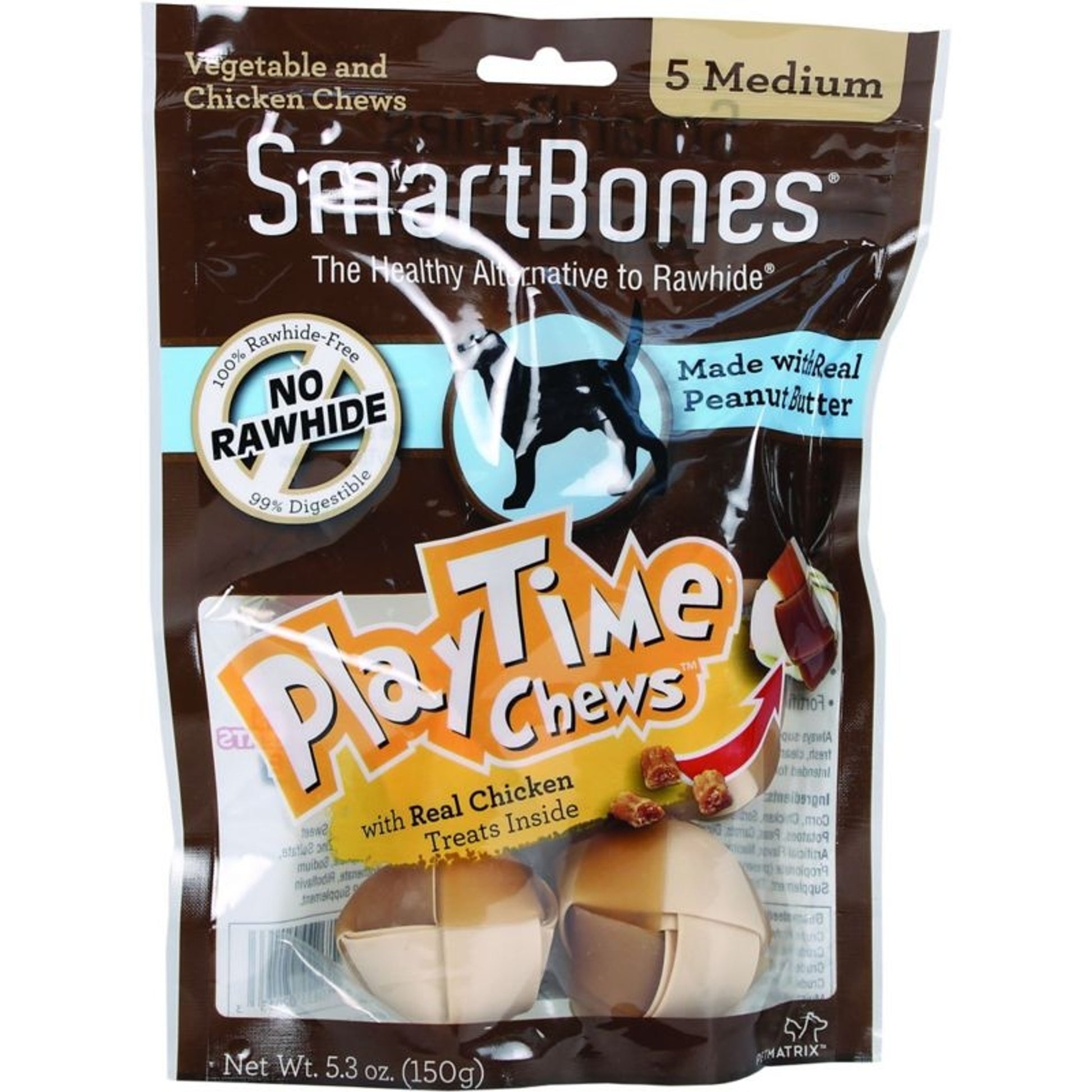 SmartBones PlayTime Dog Chews Peanut Butter