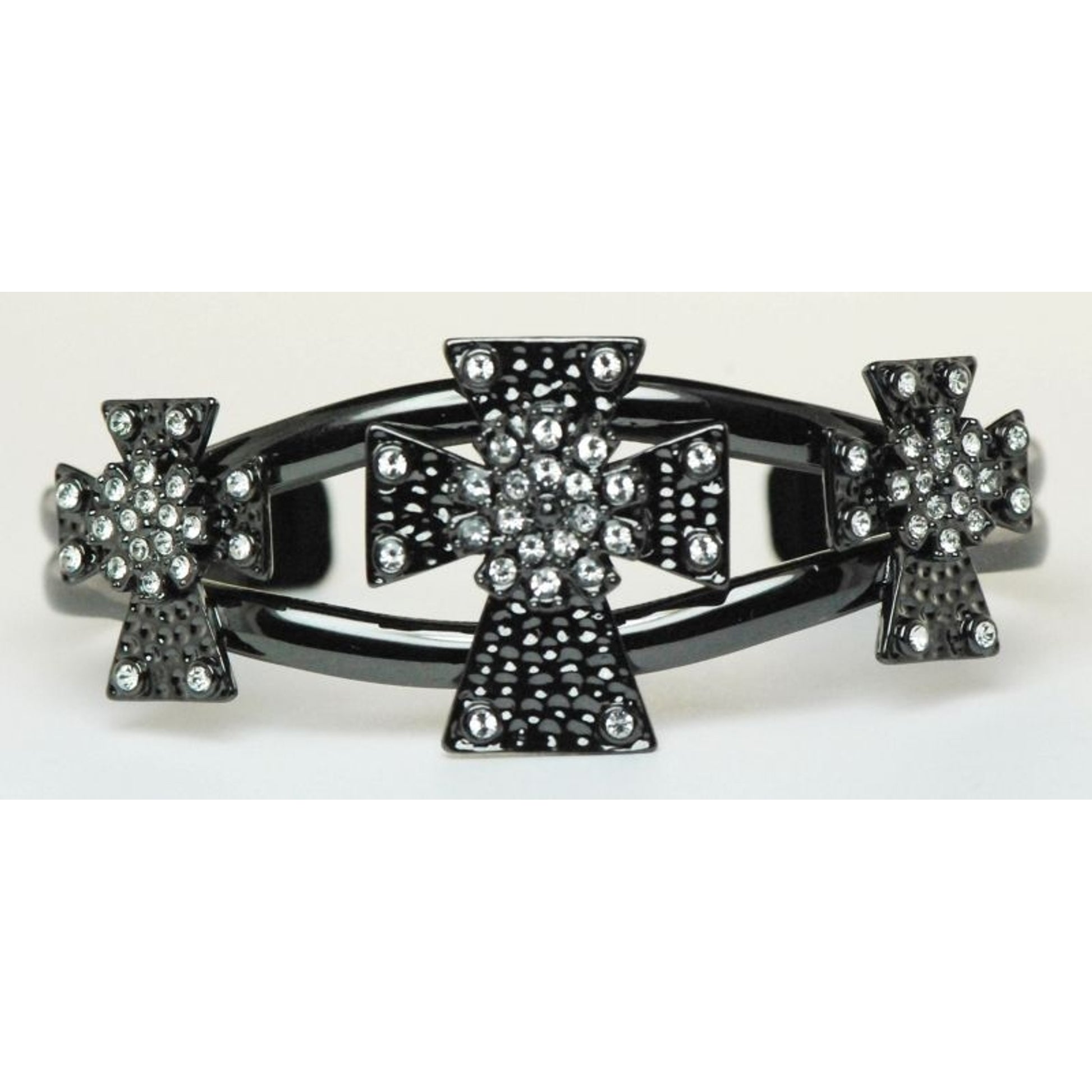 Western Edge Triple Cross Bracelet Black